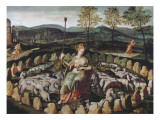 St. Genevieve Guarding Her Flock Giclee Print by Fontainebleau School 