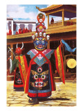 Tibetan Devil Dance Giclee Print by English School 