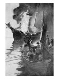 Burning of the 'Gaspee' Giclee Print by Howard Pyle