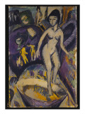Female Nude with Hot Tub, 1912 reproduction procédé giclée par Ernst Ludwig Kirchner