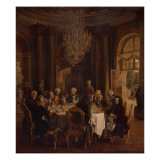 Dinner Table at Sanssouci, 1850 Giclee Print by Adolph von Menzel