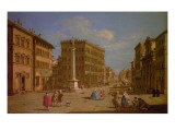 Piazza Santa Trinita, Florence Giclee Print by Giuseppe Zocchi