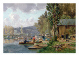 Bougival, 1873 reproduction procédé giclée par Emile-Edme Laborne
