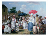 The Linen Market, Santo Domingo Giclee-trykk av Agostino Brunias