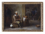 A Peasant Smoking in an Inn reproduction procédé giclée par David Teniers the Younger