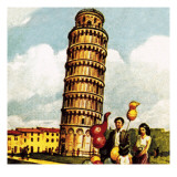 The Leaning Tower of Pisa Giclee Print by English School 