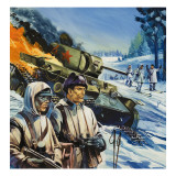 Skirmishes in the Snow Reproduction procédé giclée par Gerry Wood