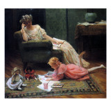 Watching the Child Play, 1909 reproduction procédé giclée par Charles Courtney Curran