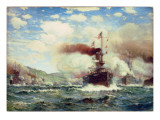 Naval Battle Explosion Giclee Print by James Gale Tyler