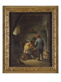 Peasants by an Inn Fire reproduction procédé giclée par David Teniers the Younger