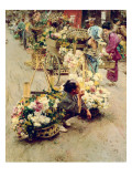The Flower Market, Tokyo, 1892 reproduction procédé giclée par Robert Blum