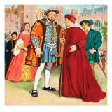Thomas Wolsey and Henry Viii reproduction procédé giclée par Clive Uptton