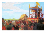 Medieval Mystery Play Giclee Print by Ken Petts