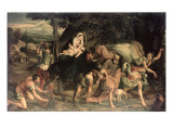 L'arrivée en Egypte reproduction procédé giclée par Jacopo Bassano