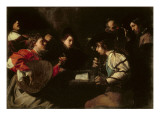 A Concert, C.1610-20 Giclée-tryk af Bartolomeo Manfredi A Concert, C.1610-20 Giclée-tryk af Bartolomeo Manfredi