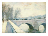 Pont Royal, Paris, Winter Giclee Print by Lesser Ury