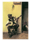 The Banjo Player, 1881 Giclee Print by Leon Delachaux