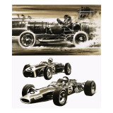 Racing Cars Giclee Print by Wilf Hardy