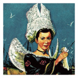 Girl in Breton Costume Giclee Print by McConnell 