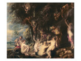 Nymphs and Satyrs, C.1635 reproduction procédé giclée par Rubens 