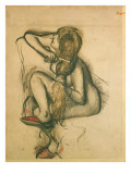 Woman Combing Her Hair Giclee Print by Edgar Degas
