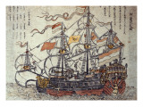 A Dutch Ship Giclée-Druck von Japanese School 