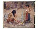 The Campfire Giclee Print by Eanger Irving Couse