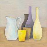 Brown, Mauve and Yellow Prints by P. Clement