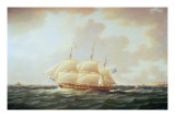 H.M.S. Minerva Giclee Print by Buttersworth 