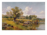 A River Landscape Giclee Print by David Bates