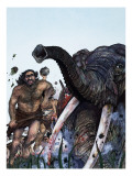 Stone Age Hunters Giclee Print by Richard Hook