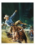 Cowboy Reproduction procédé giclée par Gerry Wood