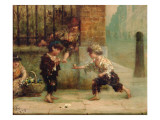 Playing with a Top Giclee Print by Albert Ludovici