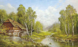 Old Mill Cottage Print by Helmut Glassl