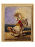 Cheval se cabrant reproduction procédé giclée par Delacroix 