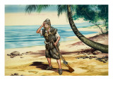 Robinson Crusoé reproduction procédé giclée par Ron Embleton