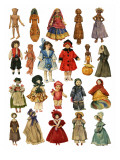 Assorted Dolls Giclee Print by English School 