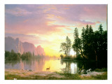 Vallée de Yosemite reproduction procédé giclée par Albert Bierstadt