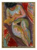 Nu féminin reproduction procédé giclée par Ernst Ludwig Kirchner