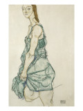 Standing Girl reproduction procédé giclée par Schiele 