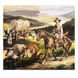 The Oregon Trail Giclee Print by Ron Embleton