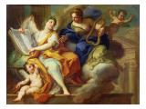 Urania and Erato Giclée-tryk af Sebastiano Conca Urania and Erato Giclée-tryk af Sebastiano Conca
