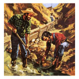 Panning for Gold Giclee Print by English School 