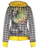 Women's Zip Hoodie: Bob Marley - Lounge Plaid All-Over T-shirts