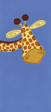 Giraffe on Blue Prints by Lesley Hallas