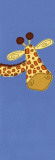 Giraffe on Blue Posters by Lesley Hallas