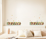 White Picketed Flower Garden Wall Decal