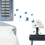 Flock of Vibrant Blue Butterflies Wall Decal