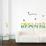Tulips and Butterflies Organic Story Wall Decal