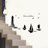 Serene Lighthouse Sailboats Seinätarra Serene Lighthouse Sailboats Seinätarra